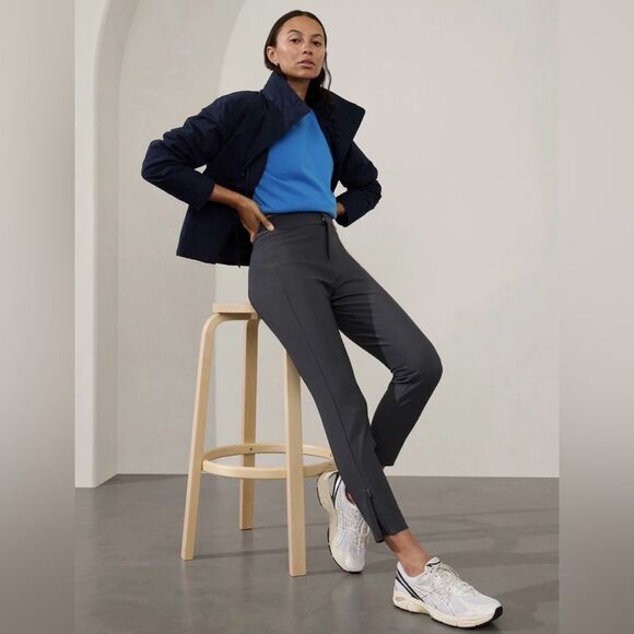 NEW Athleta Stellar Mid Rise Slim Pant Tight in Black Sand 410508 Size M Tall - Picture 3 of 15